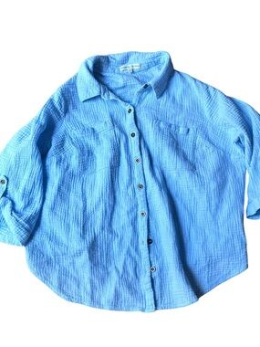 DONATED Madison + Hudson Light Blue Button-Up Gauze Shirt
